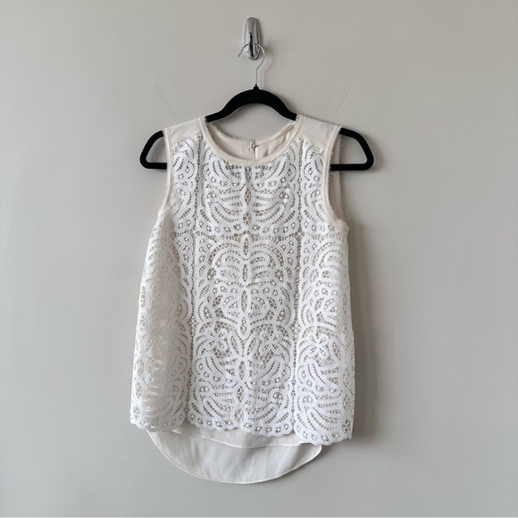 Kate Spade-Lace Front Dainty Sleeveless Blouse (Size:XS) - Picture 4 of 10